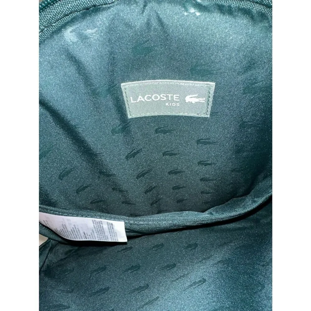 LACOSTE HUNTER GREEN SINOPLE BACKPACK PENCIL CASE Unisex 3 pocket